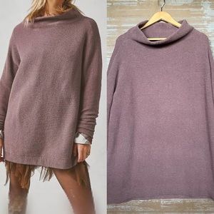 Free People Ottoman Slouchy Tunic Ribbed Boho Oversized Mauve Womens S